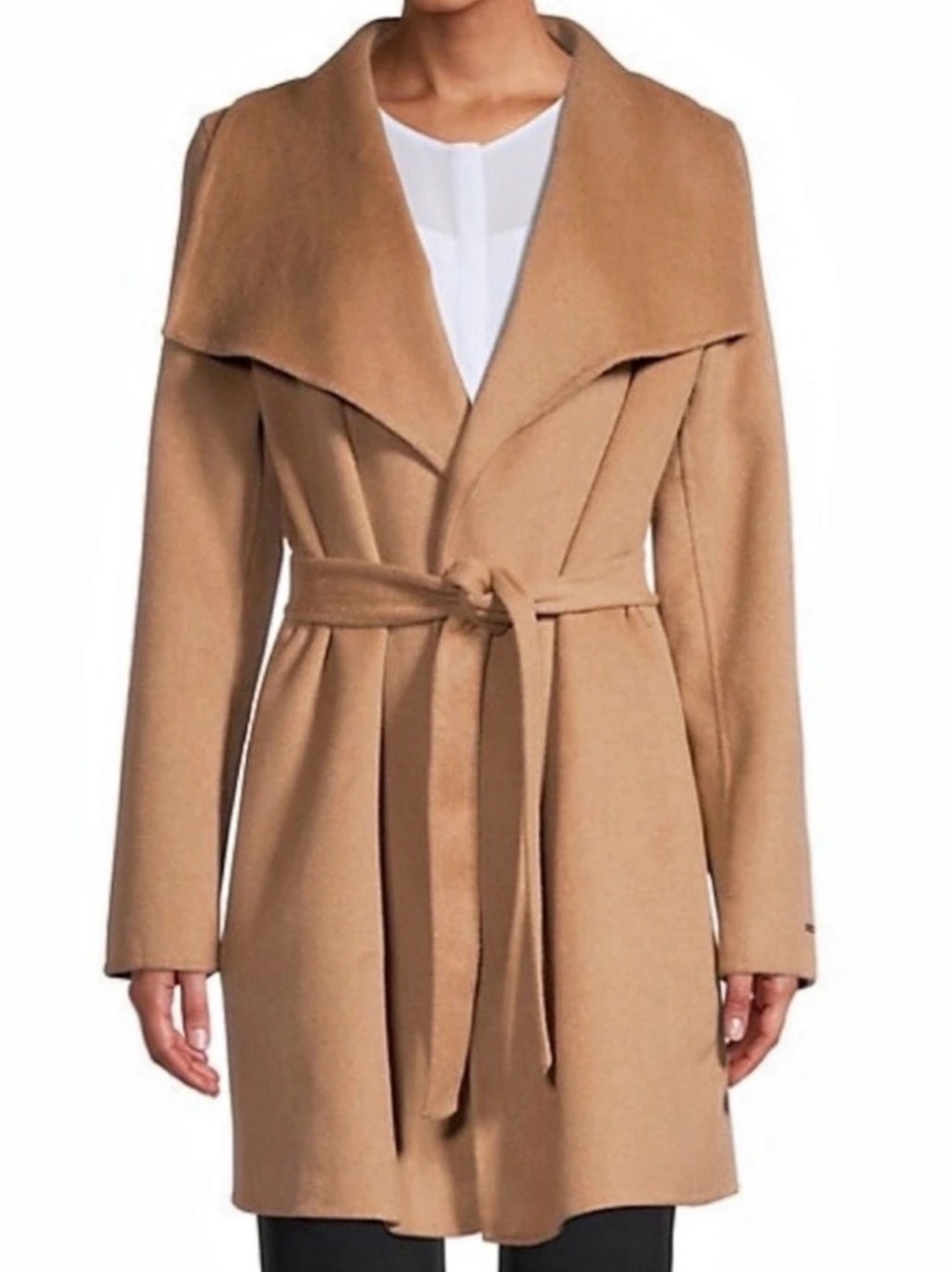 NEW TAHARI - Ella Belted Wrap Coat - Small